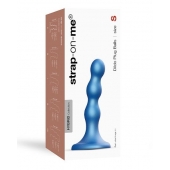 Голубая насадка Strap-On-Me Dildo Plug Balls size S - Strap-on-me - купить с доставкой в Костроме