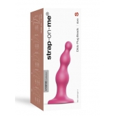 Розовая насадка Strap-On-Me Dildo Plug Beads size S - Strap-on-me - купить с доставкой в Костроме