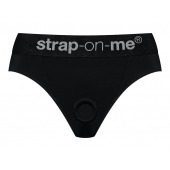 Черные трусики для насадок Heroine Lingerie Harness - size S - Strap-on-me - купить с доставкой в Костроме