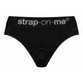 Черные трусики для насадок Heroine Lingerie Harness - size M - Strap-on-me - купить с доставкой в Костроме