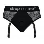 Черные трусики для насадок Diva Lingerie Harness - size L - Strap-on-me - купить с доставкой в Костроме