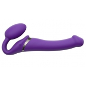 Фиолетовый безремневой вибрострапон Silicone Bendable Strap-On - size M - Strap-on-me - купить с доставкой в Костроме