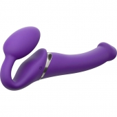 Фиолетовый безремневой вибрострапон Vibrating Bendable Strap-On - size L - Strap-on-me - купить с доставкой в Костроме