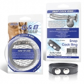 Кольцо на пенис SNAP COCK RING из искусственной кожи на клепках - BlueLine - в Костроме купить с доставкой