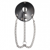 Утяжка для мошонки из искусственной кожи с цепочками PARACHUTE BALL STRETCHER - BlueLine - купить с доставкой в Костроме