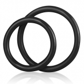 Набор из двух черных силиконовых колец разного диаметра SILICONE COCK RING SET - BlueLine - в Костроме купить с доставкой