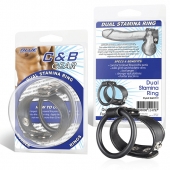 Двойное кольцо выносливости на пенис DUAL STAMINA RING - BlueLine - в Костроме купить с доставкой