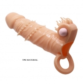Телесная удлиняющая вибронасадка Penis Sleeve Connor - 17 см. - Baile - в Костроме купить с доставкой