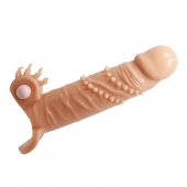 Телесная удлиняющая вибронасадка Penis Sleeve Connor - 17 см. - Baile - в Костроме купить с доставкой