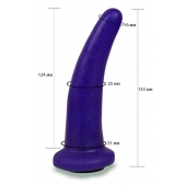 Фиолетовая гладкая изогнутая насадка-плаг - 13,3 см. - LOVETOY (А-Полимер) - купить с доставкой в Костроме
