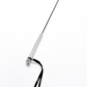 Черный кожаный стек с гладкой ручкой - 55 см. - Crazy Handmade - купить с доставкой в Костроме