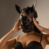 Черная маска  Собака  с ушками - Crazy Handmade - купить с доставкой в Костроме