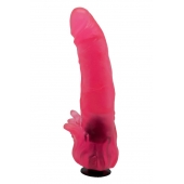 Розовая насадка для страпона с клиторальными лепестками - 18,5 см. - LOVETOY (А-Полимер) - купить с доставкой в Костроме