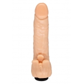 Телесная гелевая насадка-фаллос с клиторальными лепестками - 18,5 см. - LOVETOY (А-Полимер) - купить с доставкой в Костроме