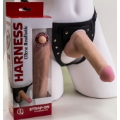 Страпон Harness из двух предметов: трусики с плугом и насадка-фаллос - 17 см. - LOVETOY (А-Полимер) - купить с доставкой в Костроме