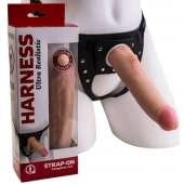 Реалистичный страпон Harness из трусиков и насадки-фаллоса - 18,5 см. - LOVETOY (А-Полимер) - купить с доставкой в Костроме