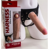Реалистичный страпон Harness из трусиков и насадки-фаллоса - 18,5 см. - LOVETOY (А-Полимер) - купить с доставкой в Костроме