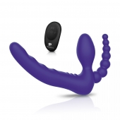 Фиолетовый безремневой страпон с пультом ДУ 7’’ Remote Control Strapless - 24 см. - Pegasus - купить с доставкой в Костроме