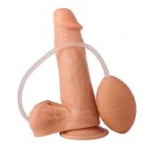 Фаллоимитатор-реалистик с грушей для имитации эякуляции - 16,5 см. - LOVETOY (А-Полимер)
