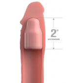Телесная насадка-удлинитель 2 Inch Silicone X-tension with Strap - 20,3 см. - Pipedream - в Костроме купить с доставкой