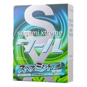 Презервативы Sagami Xtreme Mint с ароматом мяты - 3 шт. - Sagami - купить с доставкой в Костроме