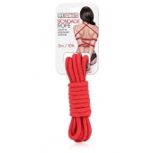 Красная хлопковая веревка для связывания - 3 м. - Lux Fetish - купить с доставкой в Костроме