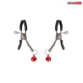 Серебристые зажимы на соски с шариками - Notabu - купить с доставкой в Костроме