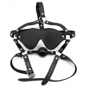 Черная маска-шоры с регулируемыми ремешками и кляпом-шариком - Notabu - купить с доставкой в Костроме