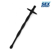 Черный силиконовый уретральный стимулятор - 15 см. - Sex Expert - купить с доставкой в Костроме