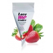 Съедобное согревающее массажное масло Love Me Tender Strawberry с ароматом клубники - 10 мл. - Love to Love - купить с доставкой в Костроме