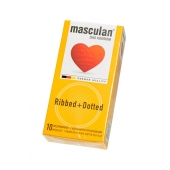 Презервативы с колечками и пупырышками Masculan Ribbed+Dotted - 10 шт. - Masculan - купить с доставкой в Костроме
