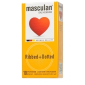 Презервативы с колечками и пупырышками Masculan Ribbed+Dotted - 10 шт. - Masculan - купить с доставкой в Костроме