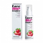 Съедобное согревающее массажное масло Love Me Tender Strawberry с ароматом клубники - 100 мл. - Love to Love - купить с доставкой в Костроме