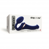 Синий безремневой страпон Multi Orgasm Size S с клиторальной стимуляцией - Strap-on-me - купить с доставкой в Костроме