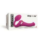 Ярко-розовый безремневой страпон Multi Orgasm Size S с клиторальной стимуляцией - Strap-on-me - купить с доставкой в Костроме