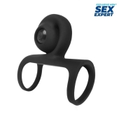 Черная вибронасадка на пенис Sex Expert - Sex Expert - в Костроме купить с доставкой