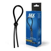 Черное силиконовое лассо с шариком для утяжки - Sex Expert - в Костроме купить с доставкой