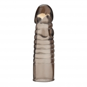 Дымчатая насадка-удлинитель Ribbed Realistic Penis Enhancing Sleeve Extension - 15,2 см. - BlueLine - в Костроме купить с доставкой