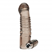 Дымчатая насадка на пенис с вибрацией  Vibrating Penis Enhancing Sleeve Extension - 13,3 см. - BlueLine - в Костроме купить с доставкой