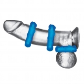 Комплект из трех голубых эрекционных колец 3-Pack Ribbed Rider Cock Ring Set - BlueLine - в Костроме купить с доставкой