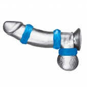 Комплект из трех голубых колец для эрекции 3-Pack Nuts   Bolts Stretch Cock Ring Set - BlueLine - в Костроме купить с доставкой