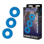Комплект из трех голубых колец для эрекции 3-Pack Ultra-Stim Stretch Cock Rings - BlueLine - в Костроме купить с доставкой