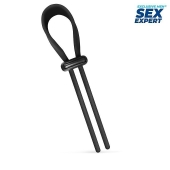 Черный ремень-лассо для усиления эрекции - Sex Expert - в Костроме купить с доставкой
