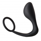 Черное эрекционное кольцо с анальной пробкой Anal Plug With Cockring - Dream Toys - в Костроме купить с доставкой