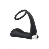 Черное эрекционное кольцо с вибропробкой Vibrating Anal Plug With Cockring - Dream Toys - в Костроме купить с доставкой