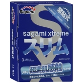 Розовые презервативы Sagami Xtreme FEEL FIT 3D - 3 шт. - Sagami - купить с доставкой в Костроме