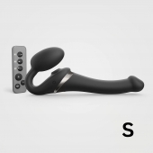 Черный безремневой страпон Multi Orgasm Size S с клиторальной стимуляцией - Strap-on-me - купить с доставкой в Костроме