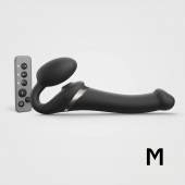 Черный безремневой страпон Multi Orgasm Size M с клиторальной стимуляцией - Strap-on-me - купить с доставкой в Костроме