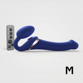 Синий безремневой страпон Multi Orgasm Size M с клиторальной стимуляцией - Strap-on-me - купить с доставкой в Костроме