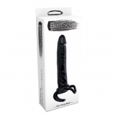 Чёрная насадка-фаллос для двойного проникновения INFLATABLE DILDO SLIM DONG  - 13,5 см. - Toyz4lovers - в Костроме купить с доставкой